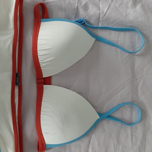 Aerie Swim White Triangle Bikini Top Extra Small (XS), Bottom Small (S) - Picture 2 of 8
